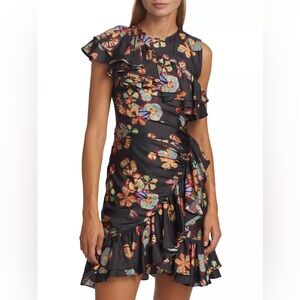 W-118 Ulla Johnson Candace Floral Ruffle Minidress‎